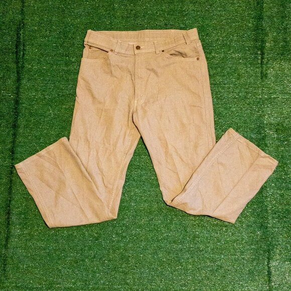 VINTAGE LEVIS WITH A SKOSH MORE ROOM MENS JEANS TAN PANTS RETRO 36W X 31L - Picture 7 of 7